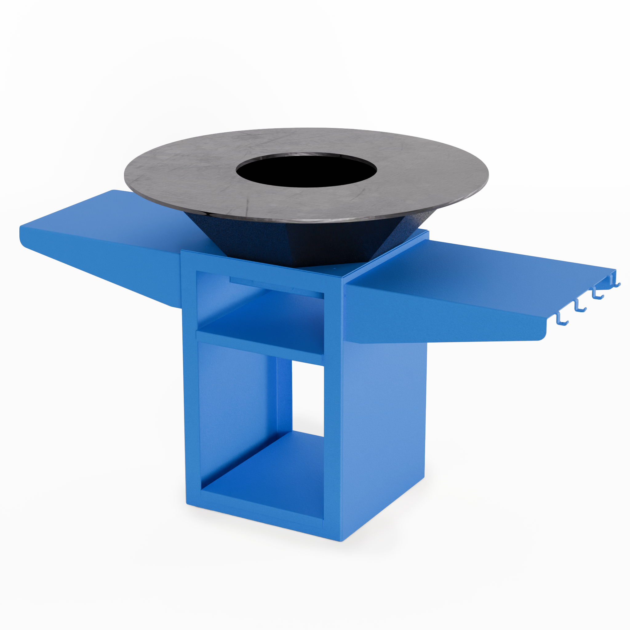 Brasero peint bleu et noir